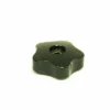 The Isomac 000174 Steam/Hot Water Knob is a black plastic, star-shaped knob with a threaded center hole, shown against a plain white background. © 2025 1st-line.com