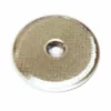 The Isomac 000510 Grouphead Shower/Dispersion Screen N048 - Venus Only is a round metal espresso filter with a central hole and fine perforations, designed for grouphead use in compatible machines. © 2025 1st-line.com