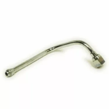 The Isomac 000646 Chrome Steam Wand is a bent, angled metal adapter with threaded ends, commonly used in plumbing or for connecting fixtures like steam wands. © 2025 1st-line.com