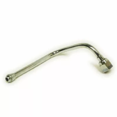 The Isomac 000646 Chrome Steam Wand is a bent, angled metal adapter with threaded ends, commonly used in plumbing or for connecting fixtures like steam wands. © 2025 1st-line.com