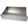 The Isomac 000776 Drip Tray (scratched) is a rectangular stainless steel drawer with high side and back walls and a shorter front panel, displayed on a plain white background. © 2025 1st-line.com