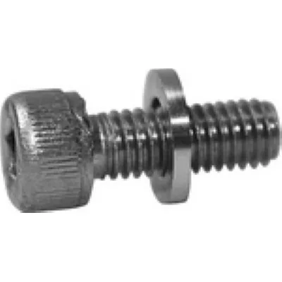 A close-up of the Olympia Socket/Connector Head Cap Screw M6x16 shows its partially threaded shaft and integrated flange under the head. © 2025 1st-line.com