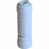 The JG 1/4 Check Valve Acetal is a white, cylindrical plastic inline water filter cartridge with connector ends, displayed against a plain background. © 2025 1st-line.com