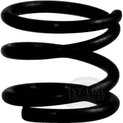 A close-up image shows the Eureka 6002.3750 Spring for Activator Switch - MCI Mignon, a black metal coil compression spring, standing upright on a white background. © 2025 1st-line.com