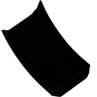 The Lelit 9400045 Knob Support Clip is a solid black, curved rectangular piece with a smooth finish, displayed against a white background. © 2025 1st-line.com