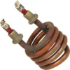 A close-up of the Lelit MC029-110 1000W 110V Heating Element, featuring a coiled, copper-like metal body and two electrical terminals extending from the top. © 2025 1st-line.com