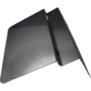 The Lelit MC013-2 Fix Cover, a black plastic angled tool with a wide flat blade and raised edge, resembling a drywall taping knife or squeegee, is shown against a white background. © 2025 1st-line.com