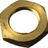 The Lelit MC037 Steam Valve Nut is a brass hexagonal locknut with a threaded inner hole, designed to secure components onto a threaded rod or bolt. © 2025 1st-line.com