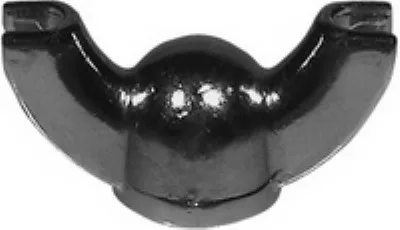 A close-up of a black metal wing nut with two projections, similar to those on the DISCONTINUED Lelit MC053 Portafilter Dual Spout, used for hand-tightening bolts. © 2025 1st-line.com