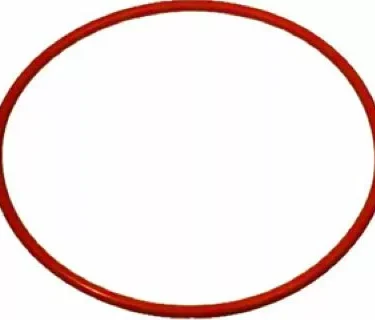 A single Lelit MC046 Boiler O-ring/Gasket, red and circular in shape, is displayed on a plain white background. © 2025 1st-line.com