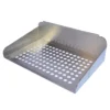 The Lelit MC643 Drip Tray Cover is stainless steel with raised sides and a perforated bottom featuring evenly spaced round holes for effective drainage or ventilation. © 2025 1st-line.com