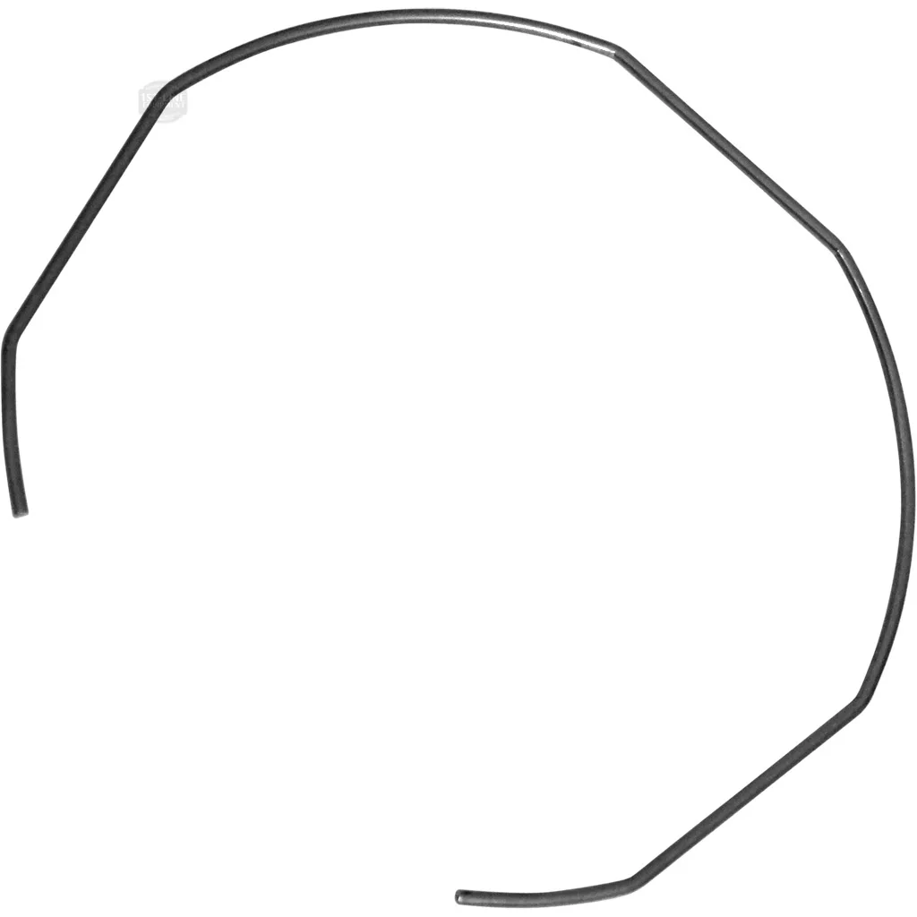 The DISCONTINUED Lelit MC757 Portafilter Spring is a thin, black metal wire formed into an irregular open octagon with slightly bent corners, displayed on a white background. © 2025 1st-line.com