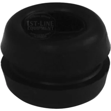 A Ponte Vecchio Lusso Steam O-ring is a black rubber grommet with a central hole, rounded edges, and a circumferential groove, designed to protect or insulate openings in machinery or equipment. © 2025 1st-line.com
