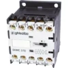 A Quamar 210035 Contactor (110V) with labeled terminals and screws, designed for switching 110V circuits. Shown against a white background. Suitable for Quamar and other electrical applications. © 2025 1st-line.com