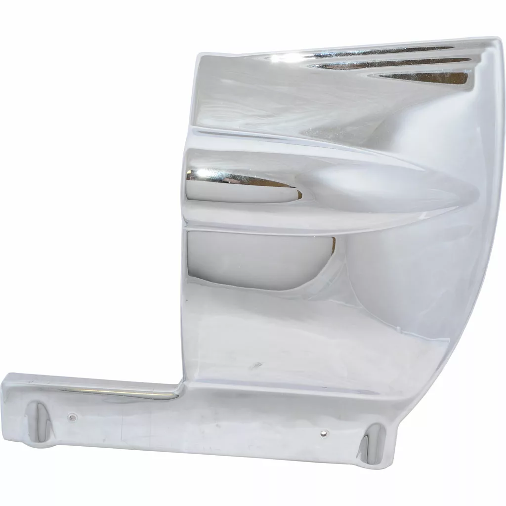 A shiny, silver, curved metal car part with smooth, angular lines is shown against a plain white background; it is the SOLD La Nuova Era Right Side Panel - Cuadra, returned. © 2025 1st-line.com