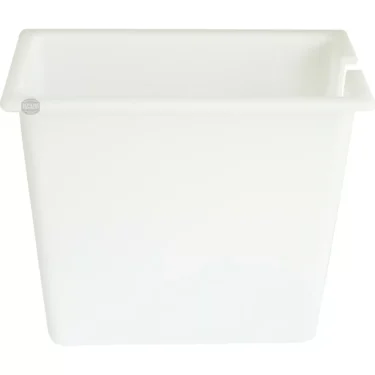 A plain, white, rectangular plastic Rancilio 38-123-012 Water Tank / Reservoir - Silvia, S24 with slightly rounded edges and a smooth surface, viewed from the front. © 2025 1st-line.com