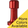 A metallic red Joe Frex/Concept Art Technic Tamper Handle w/ Adjustable Tamping Pressure, featuring a rounded top, is shown on a white background. A yellow diagonal banner states “More Colors Available” in black text. © 2025 1st-line.com