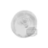 The Ascaso I.2527 Short Coffee LED Button is a transparent plastic component with circular grooves and a central indentation, shown on a white background with the 1st-Line Equipment logo in the lower right corner.