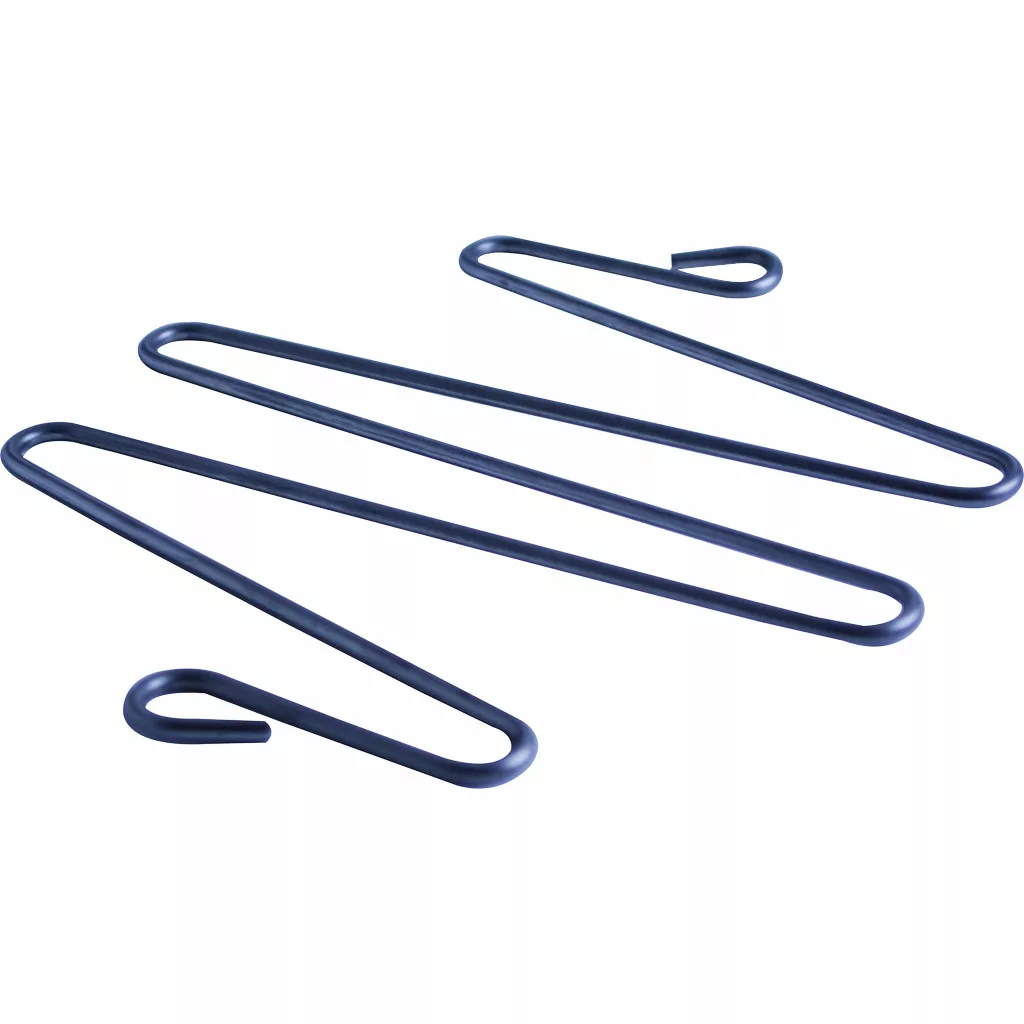 A black Chemex TKG Stainless Steel Wire Grid, bent into a zigzag with smooth curves at both ends, is displayed on a white background—suitable for use on an electric stove. © 2025 1st-line.com