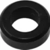 A black, circular washer with a large central hole, shown angled on a white background—this is the La Pavoni Mini Gasket for Steam Knob. © 2025 1st-line.com