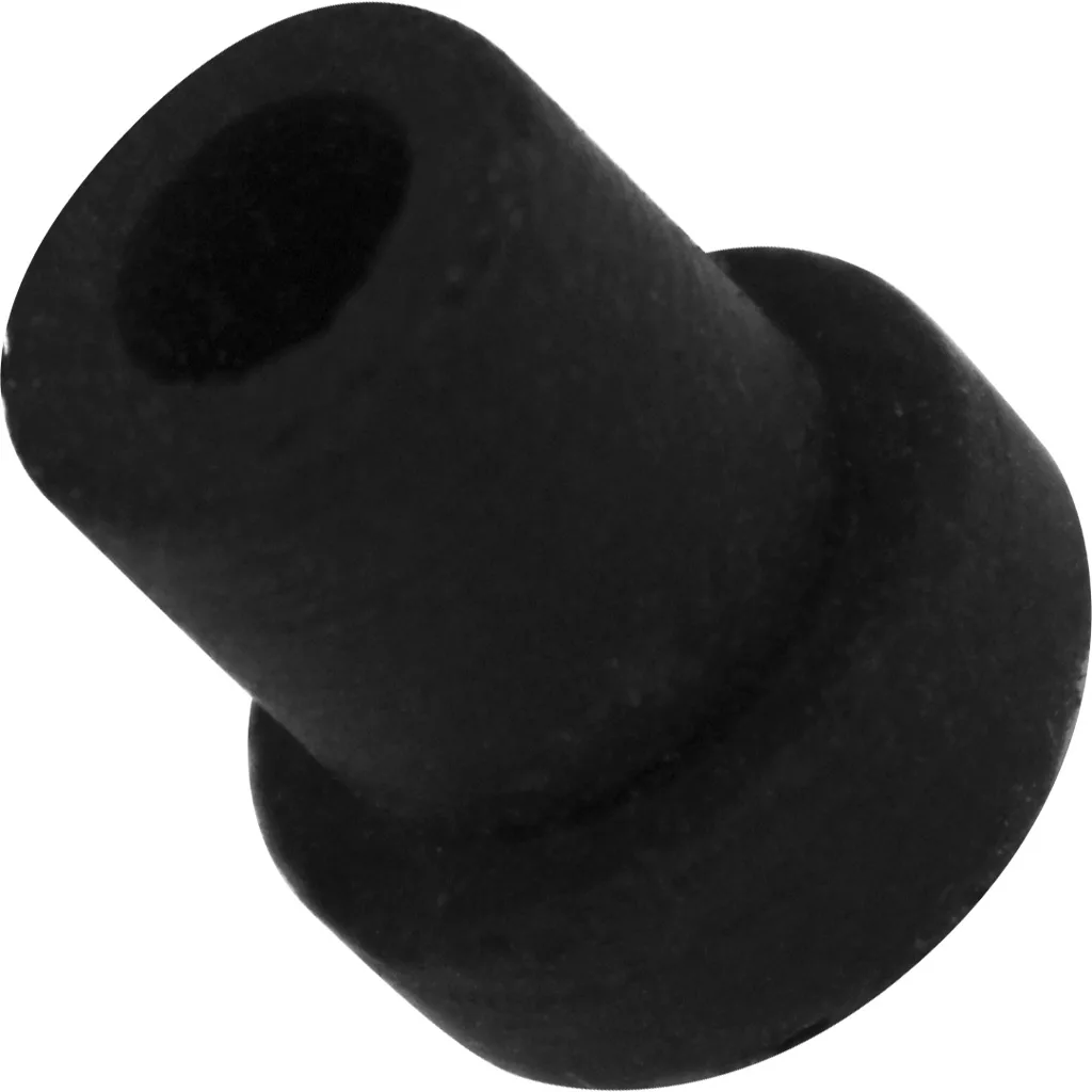 A black, cylindrical SPM Foot/Leg for Nina with a wide flange at one end and a central hole, made of rubber and shown against a white background. © 2025 1st-line.com