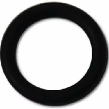 A black Elektra 00113035 Gasket - Heating Element Post - Microcasa is displayed on a white background. The circular O-ring has a hollow center and a smooth, solid texture. © 2025 1st-line.com