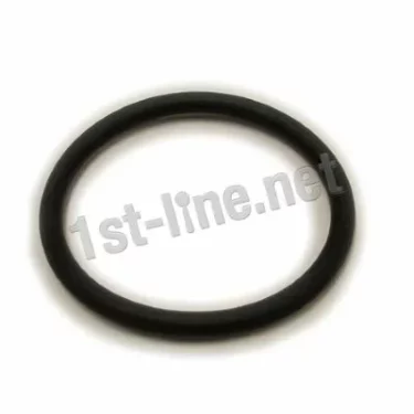 A black Elektra 00543035 Gasket for Sight Glass on Elektra commercial machines is shown flat on a white background with a 1st-line.net watermark across the image. © 2025 1st-line.com