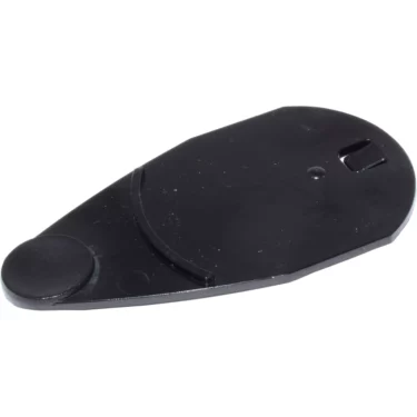 A black, flat, teardrop-shaped Macap C0007M157C Stopper for M4/M5 bean hopper with a circular button at one end and a small rectangular notch at the other, shown against a white background. © 2025 1st-line.com