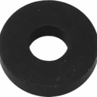 A black flat washer, like the La Spaziale D14 O-ring Tenuta Rubinetto Viton Nero 80 for Steam Valve Shaft (Vivaldi), with a central hole, is viewed from above on a white background. © 2025 1st-line.com