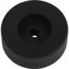 A black, round Ceado Foot/Leg for E37S, E6P, E6X, E9, and E92 models with a recessed center and small hole is displayed against a white background. © 2025 1st-line.com