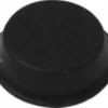 A black, round, flat puck with a slightly raised edge, viewed from above on a white background—its shape is similar to the Rancilio 36310006 Front Foot/Leg for Rocky espresso machines. © 2025 1st-line.com
