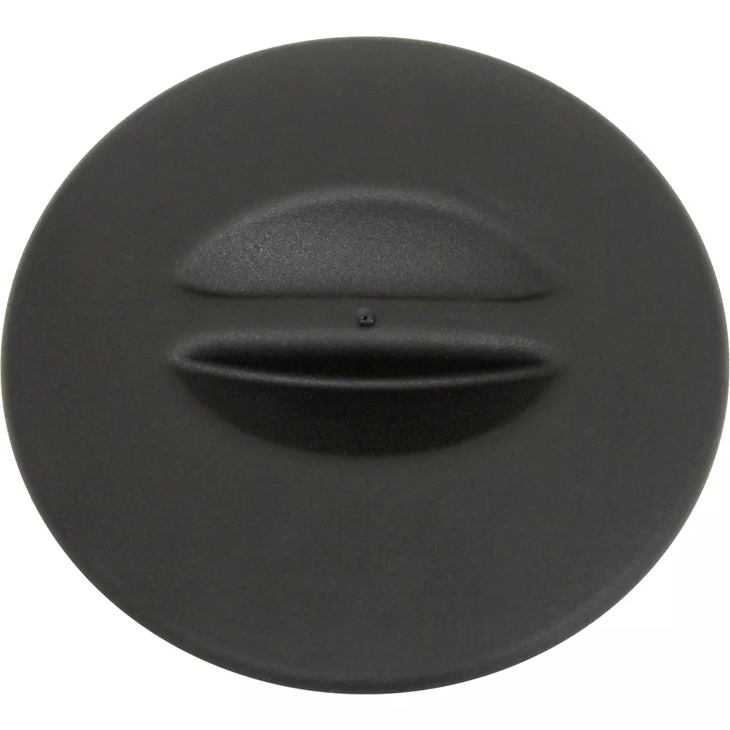 A black, round plastic knob with a raised grip, designed for adjusting devices like the Ceado CE-70141 Lid for Doser - E6X, E9; shown from above on a white background. © 2025 1st-line.com