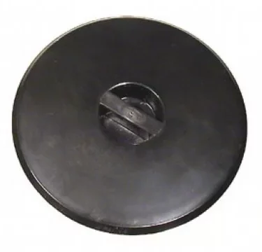 A black, round plastic Pasquini MW3115 1 KG Bean Hopper Lid for Pasquini Moka/Anfim Grinder with a central handle is shown from above on a white background. © 2025 1st-line.com
