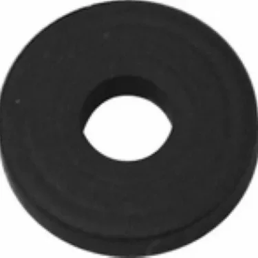 A black rubber, circular gasket with a central hole, like the Rancilio 36302001 Gasket for Expansion Valve Spring, typically used as a sealing component in plumbing or mechanical systems. © 2025 1st-line.com