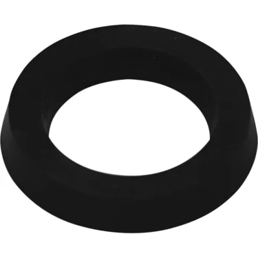 A black rubber washer with a slanted edge, shown against a white background. The Elektra 00172035 Upper Piston V Gasket is engineered for durable and precise sealing. © 2025 1st-line.com
