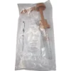 A brown plastic Monin Pump - sugar free dark chocolate with a coiled metal spring is packaged in a clear plastic bag, printed instructions visible behind the pump. © 2025 1st-line.com