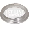 A circular metallic dosing funnel with a grooved edge is shown on a white background, featuring the faint “1st-Line Equipment” logo. Ideal for use with Ascaso machines or the Ascaso I.2556 Washer Spring Support. © 2025 1st-line.com