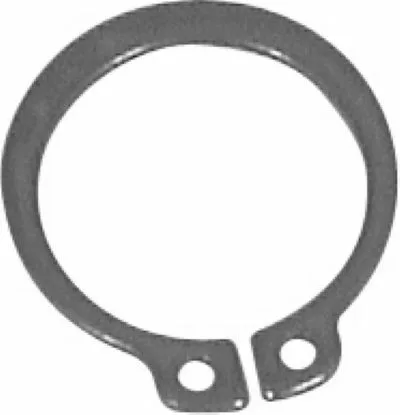 A close-up image of the Elektra 00044035 Water Level Gauge C-Clip, a metal snap ring with two holes at the open ends, used for securing water level gauge components on a shaft or in a bore. © 2025 1st-line.com