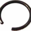 A close-up of a black metal snap ring, often paired with the Elektra 01504035 Steam Knob Spring, circular with a gap and used to secure parts like steam knobs on shafts or inside bores. © 2025 1st-line.com