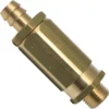 A close-up of a La Nuova Era NE464 Expansion Valve brass pneumatic fitting with a threaded male end and barbed hose connector, isolated on white—ideal for espresso machines or expansion valve uses. © 2025 1st-line.com