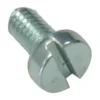A close-up of a Rancilio 37030305 T Stat Screw, featuring a round head and flat tip, commonly used for fastening materials. © 2025 1st-line.com
