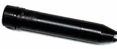 A close-up of a Saeco Panarello Frothing Attachment, a black cylindrical object with a tapered, pointed end, shown against a white background. © 2025 1st-line.com