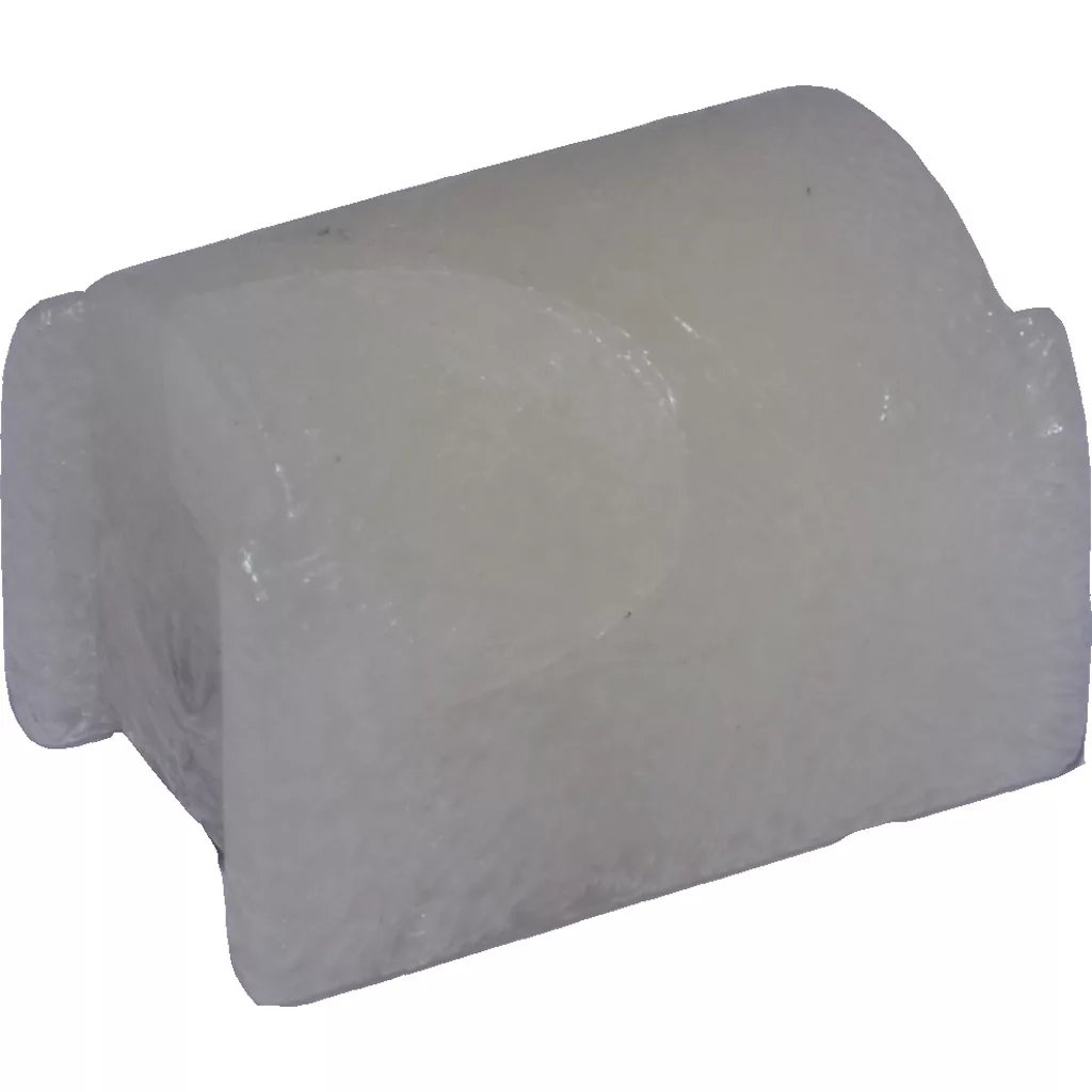 A close-up of a single, translucent, rectangular ice cube with rounded edges on a plain white background, reminiscent of the DISCONTINUED ECM P6021 Water Tank Magnetic Float. © 2025 1st-line.com