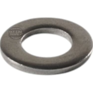 A close-up of a VBM VITERONGR8MA INOX WASHER UNI 1751 8MA featuring a central circular hole, set on a white background. Its smooth metallic finish highlights the high-quality standard of VBM washers. © 2025 1st-line.com