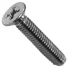 A close-up of the Ascaso I..304 Screw for Shower/Dispersion Screen, a silver metal screw with a flat round Phillips head and fully threaded shaft—perfect for securing shower or dispersion screens in espresso machines. © 2025 1st-line.com