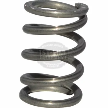 A close-up of the ECM C219900427 E61 Lever Axis Spring, a metallic compression spring used in E61 Lever assemblies, shown standing upright against a white background. © 2025 1st-line.com