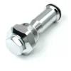 A close-up of the ECM C2299001133.K Complete Socket/Connector Brewing Unit shows its shiny metallic bolt with a hexagonal head, threaded shaft, and a black rubber O-ring near the top—ideal for brewing unit assemblies. © 2025 1st-line.com