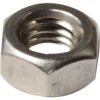 A close-up of the ECM C309900127 E61/Boiler/Heating Element Nut, a metallic hex nut with internal threading and a shiny silver finish, typically used with bolts or in E61 boiler assemblies. © 2025 1st-line.com