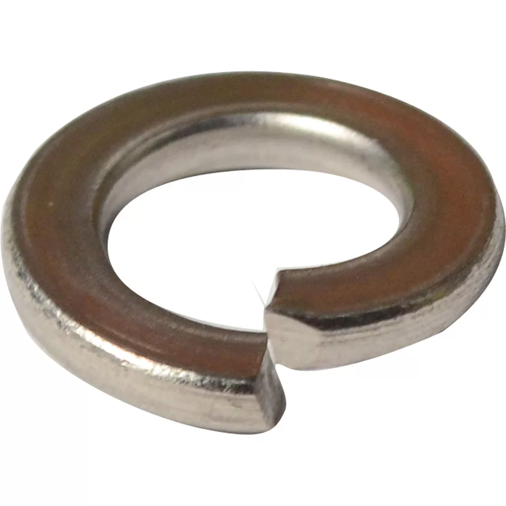 A close-up of the ECM P2011 Open Washer - 0.8, showcasing its metallic, helical design with a single split to prevent loosening of threaded fasteners. © 2025 1st-line.com