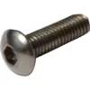 A close-up of the ECM P2021 Sensor Probe Screw M4x10—a silver, metal hex socket button head screw—shown angled on a white background, ideal for securing Sensor Probes or use in ECM P2021 applications. © 2025 1st-line.com